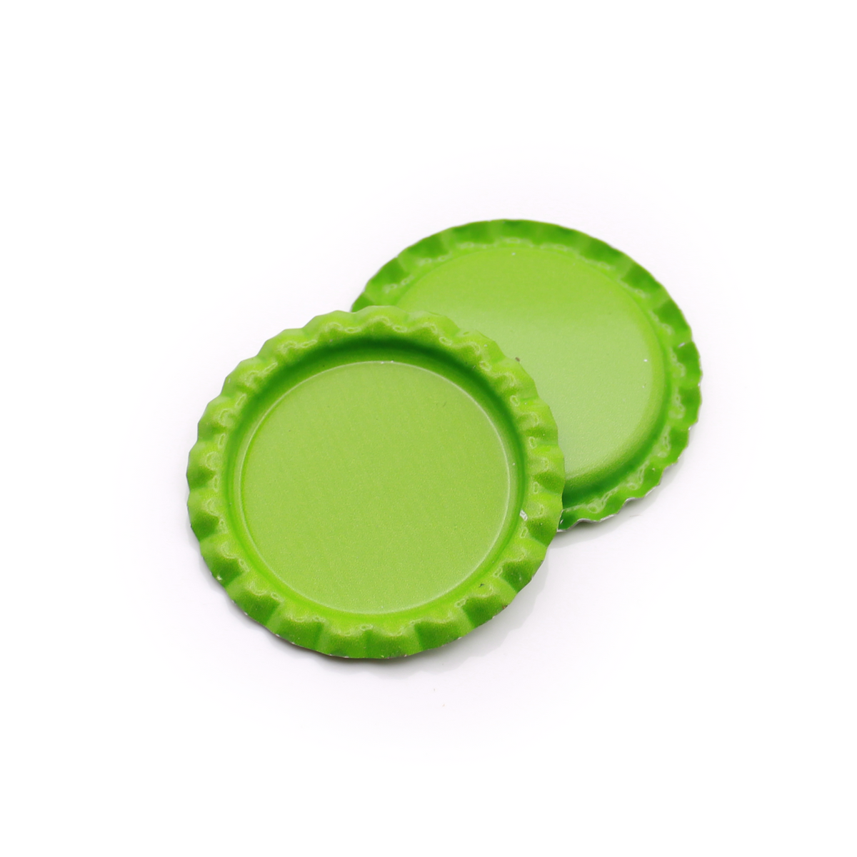Green Flattened Bottle Caps