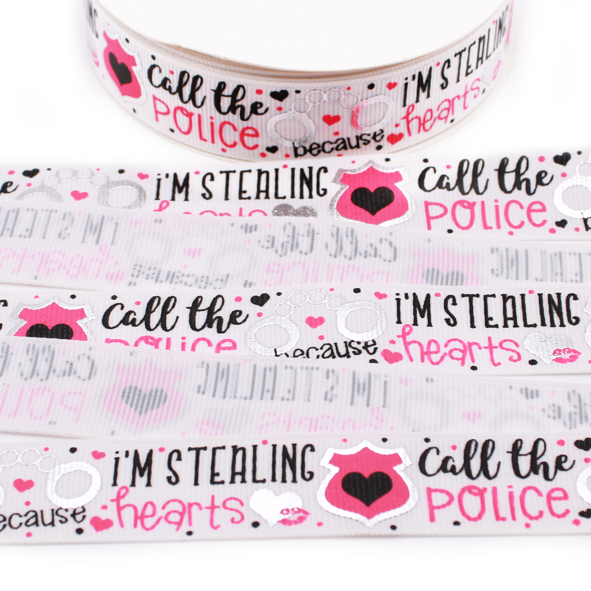 Stealing Hearts Foil Grosgrain Ribbon