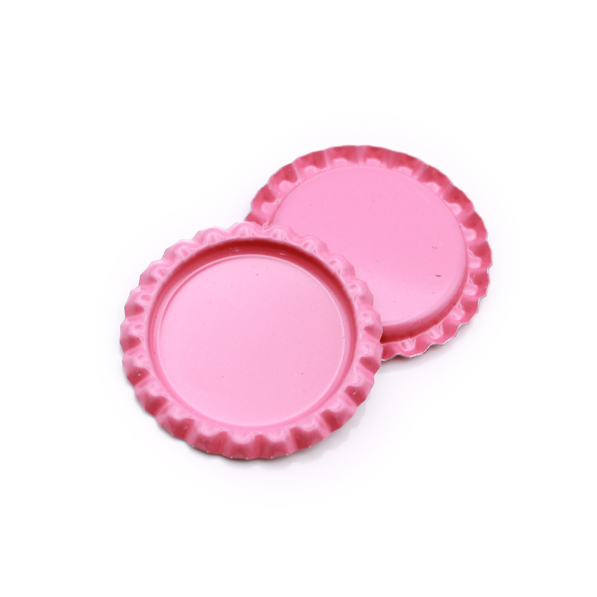 Hot Pink Flattened Bottle Caps