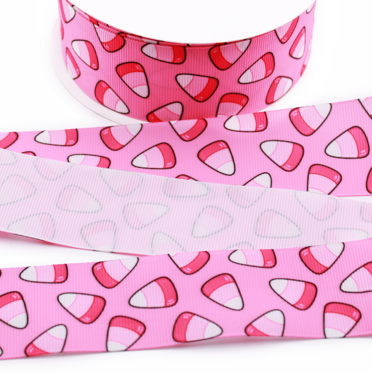 Pink Candy Corn Grosgrain Ribbon