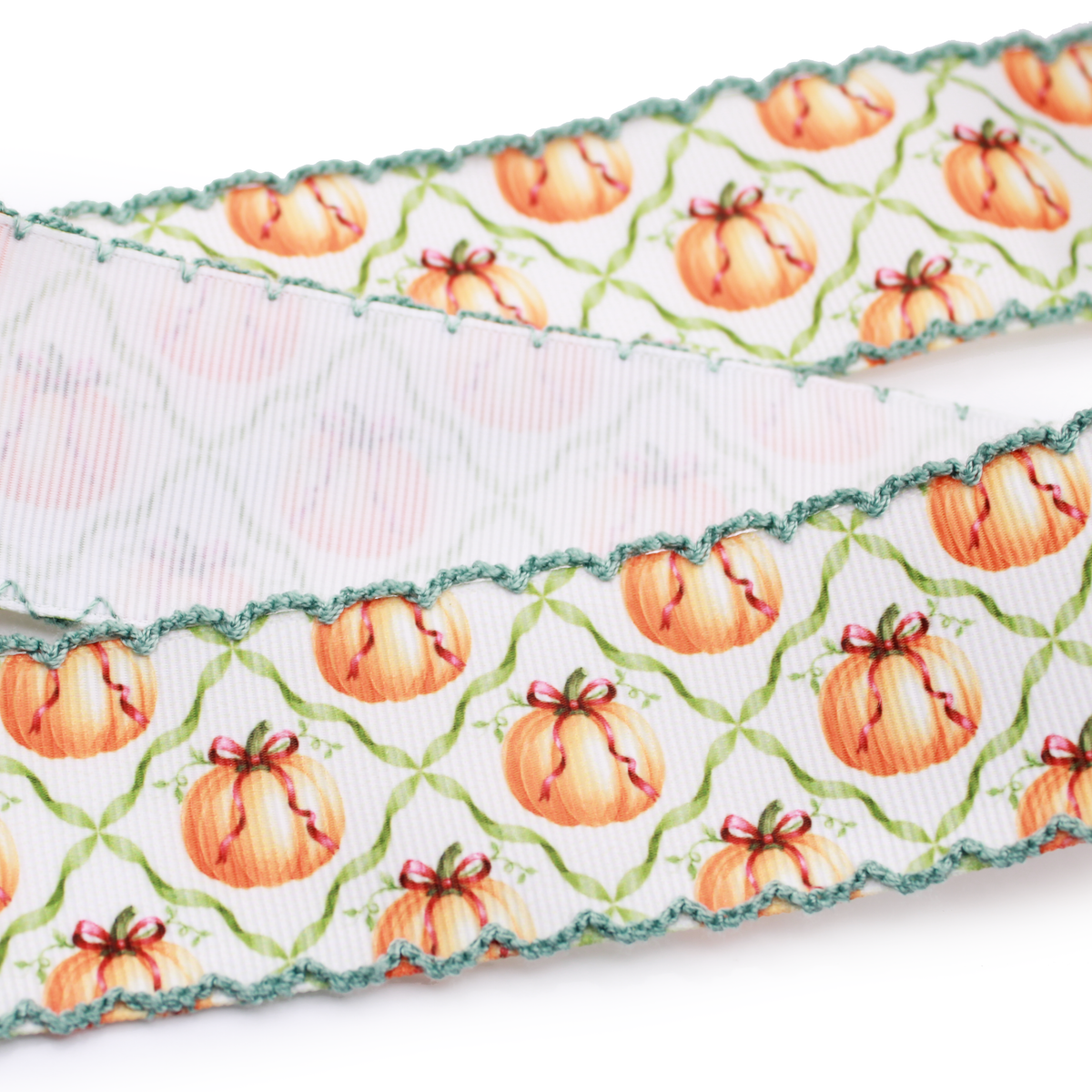 Pumpkin Trellis Moonstitch Grosgrain Ribbon