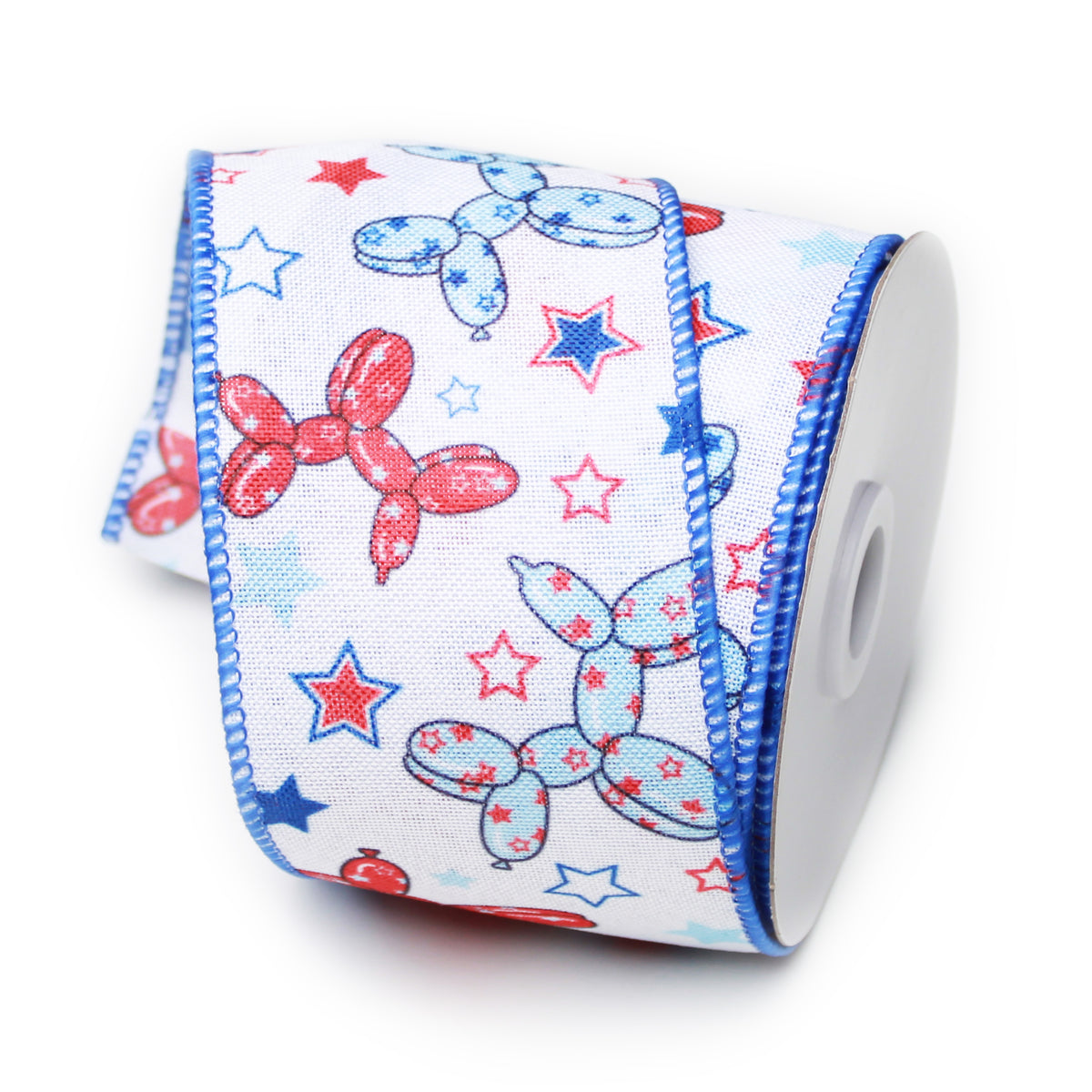 Patriotic Balloon Dog Wired Ribbon