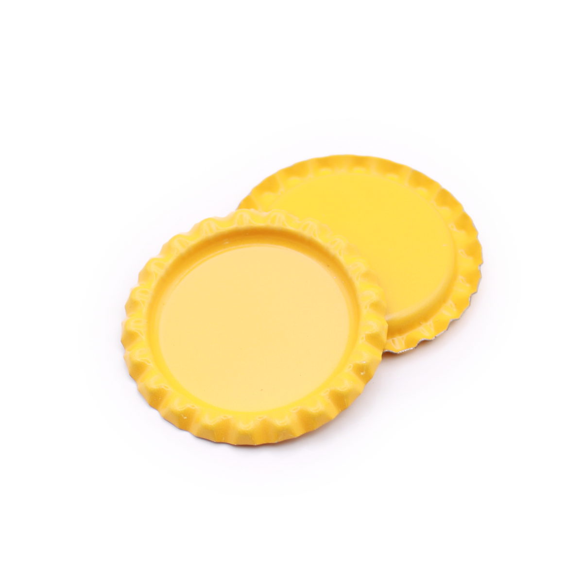 Maize Yellow Flattened Bottle Caps
