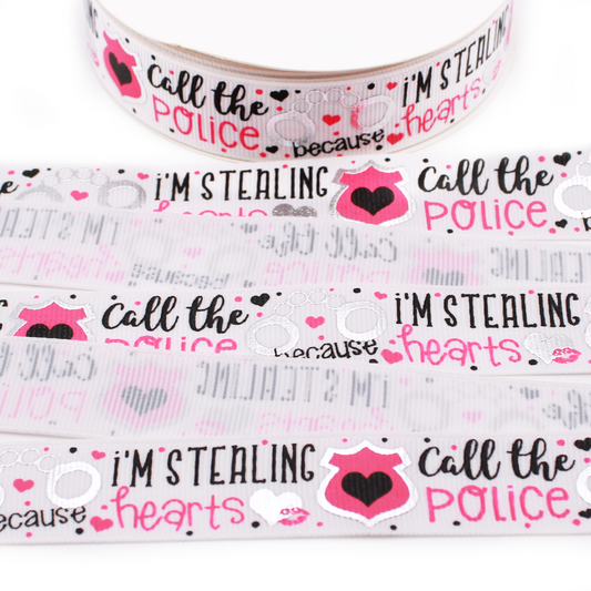 Stealing Hearts Foil Grosgrain Ribbon