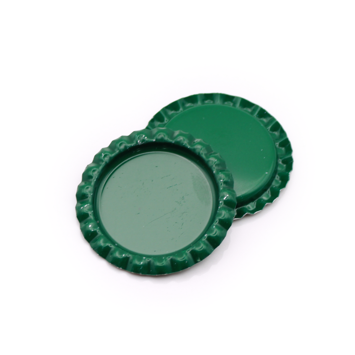 Dark Green Flattened Bottle Caps