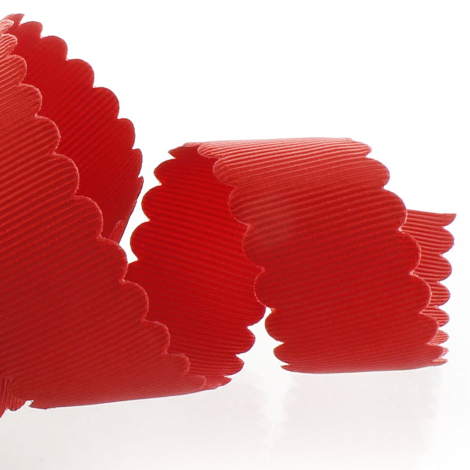 Red Scalloped Edge Grosgrain Ribbon