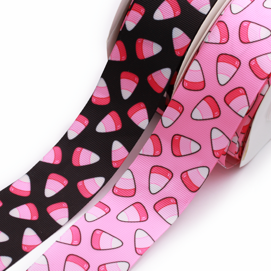 Pink Candy Corn Grosgrain Ribbon