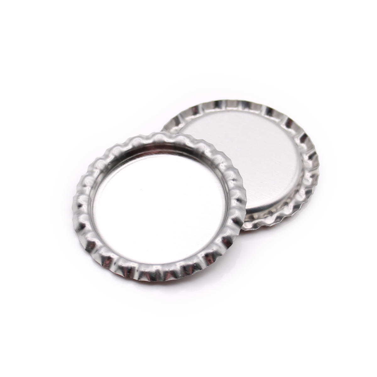 Silver Flattened Bottle Caps