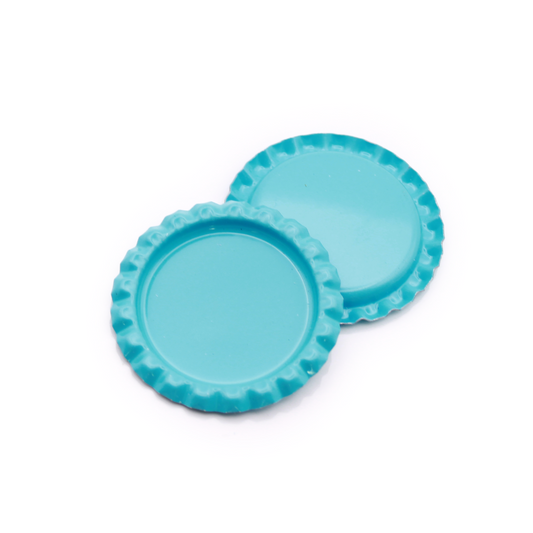 Turquoise Flattened Bottle Caps
