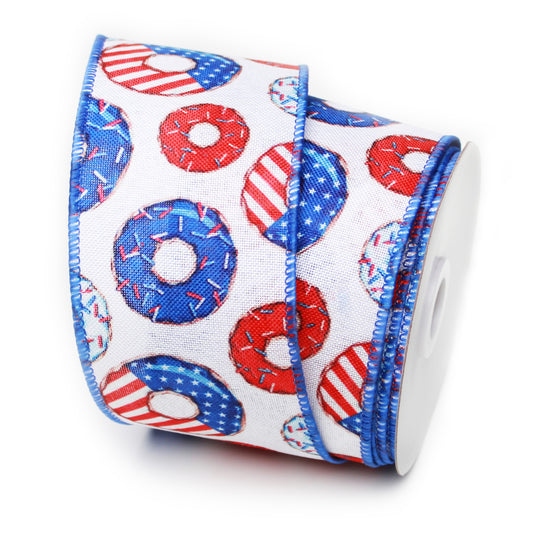 4th of July Donuts Wired Ribbon