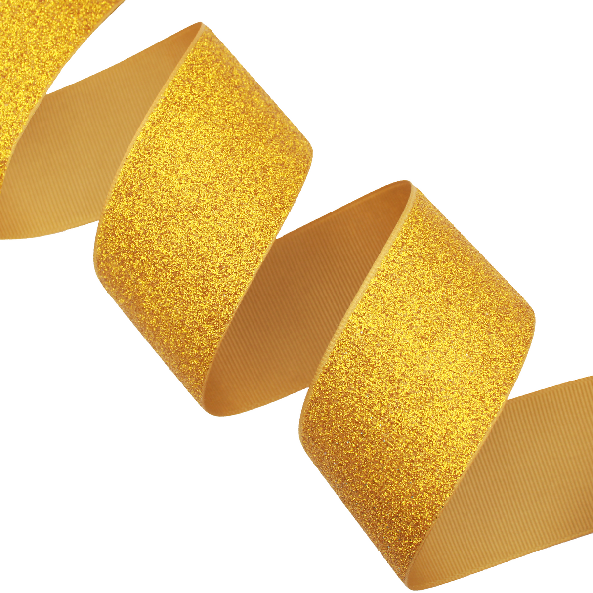 Yellow Gold Soft Glitter Grosgrain Ribbon