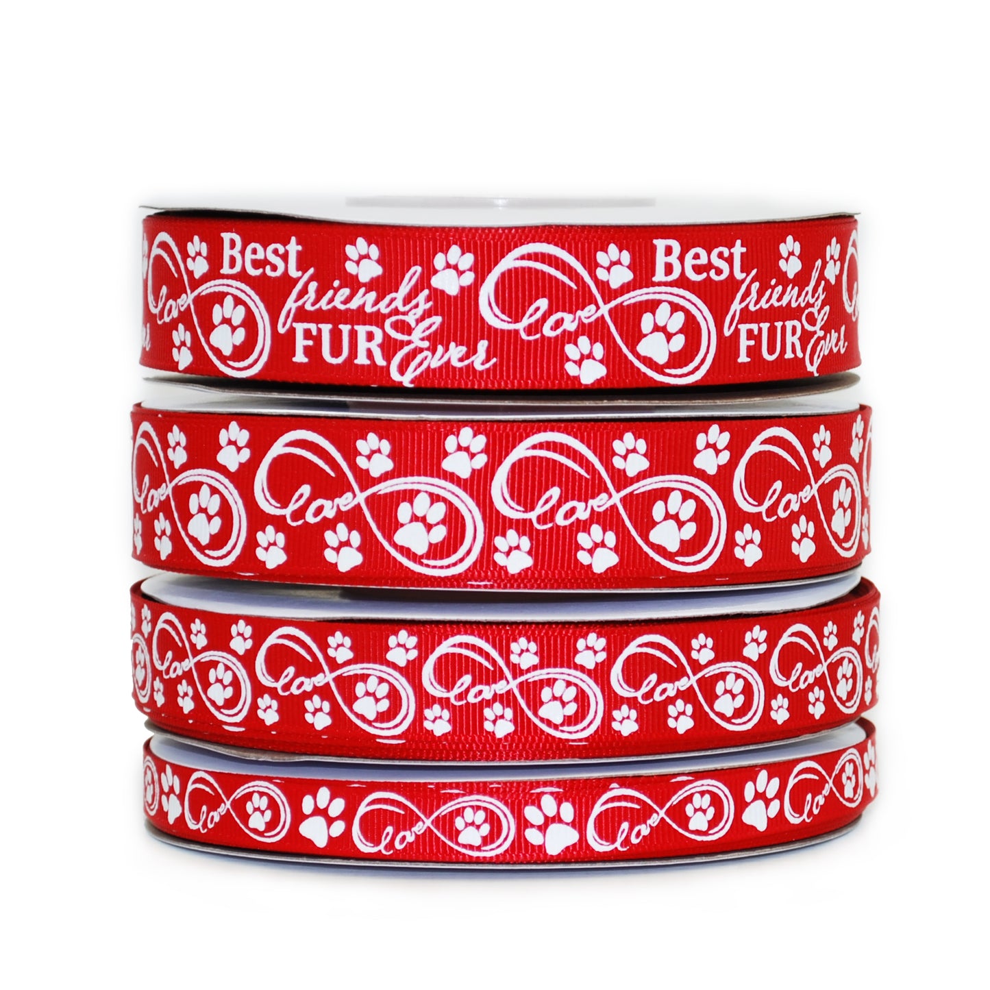 Best Friends Fur Ever Grosgrain Ribbon Collection On Red