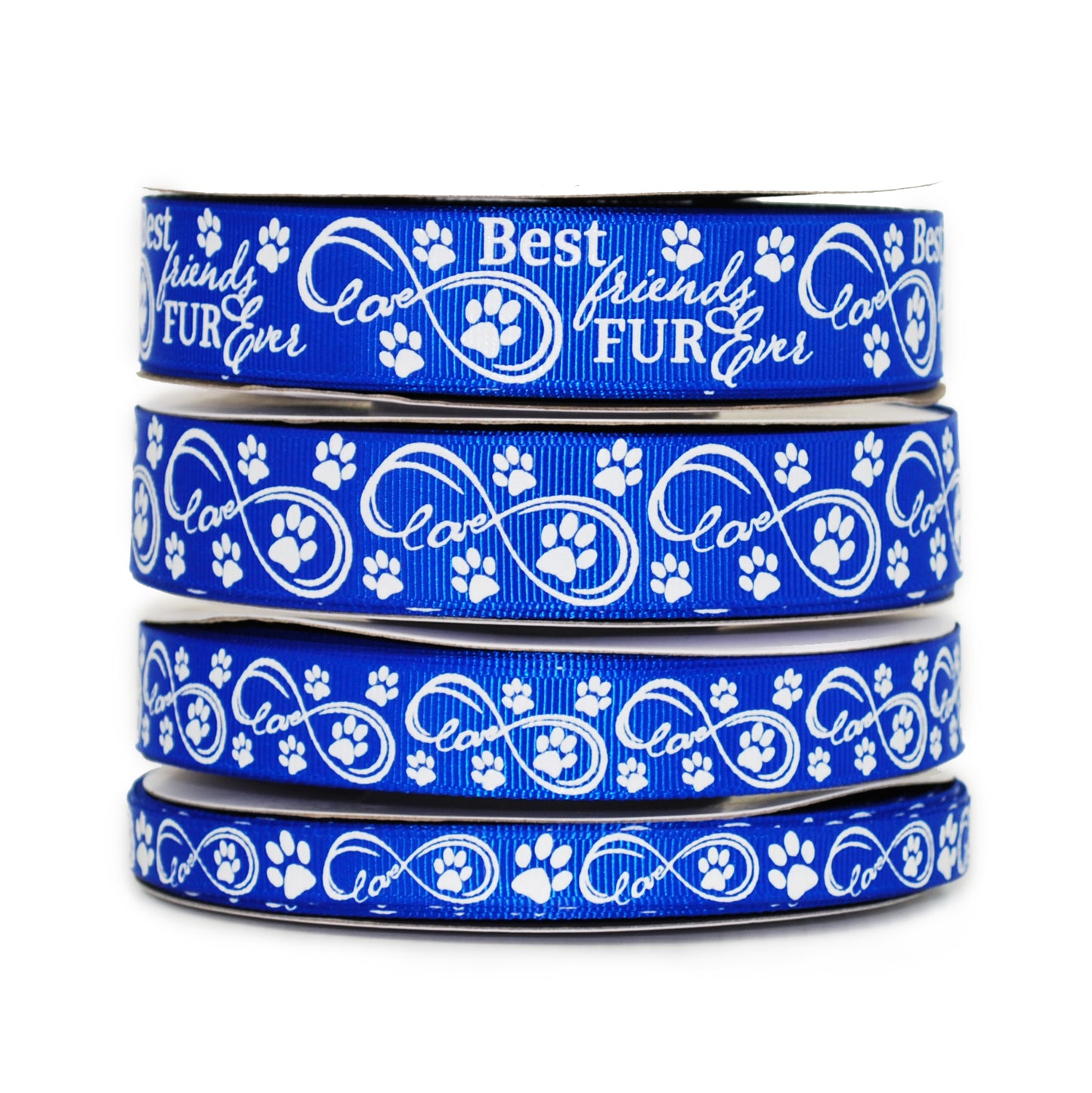 Best Friends Fur Ever Grosgrain Ribbon Collection On Electric Blue