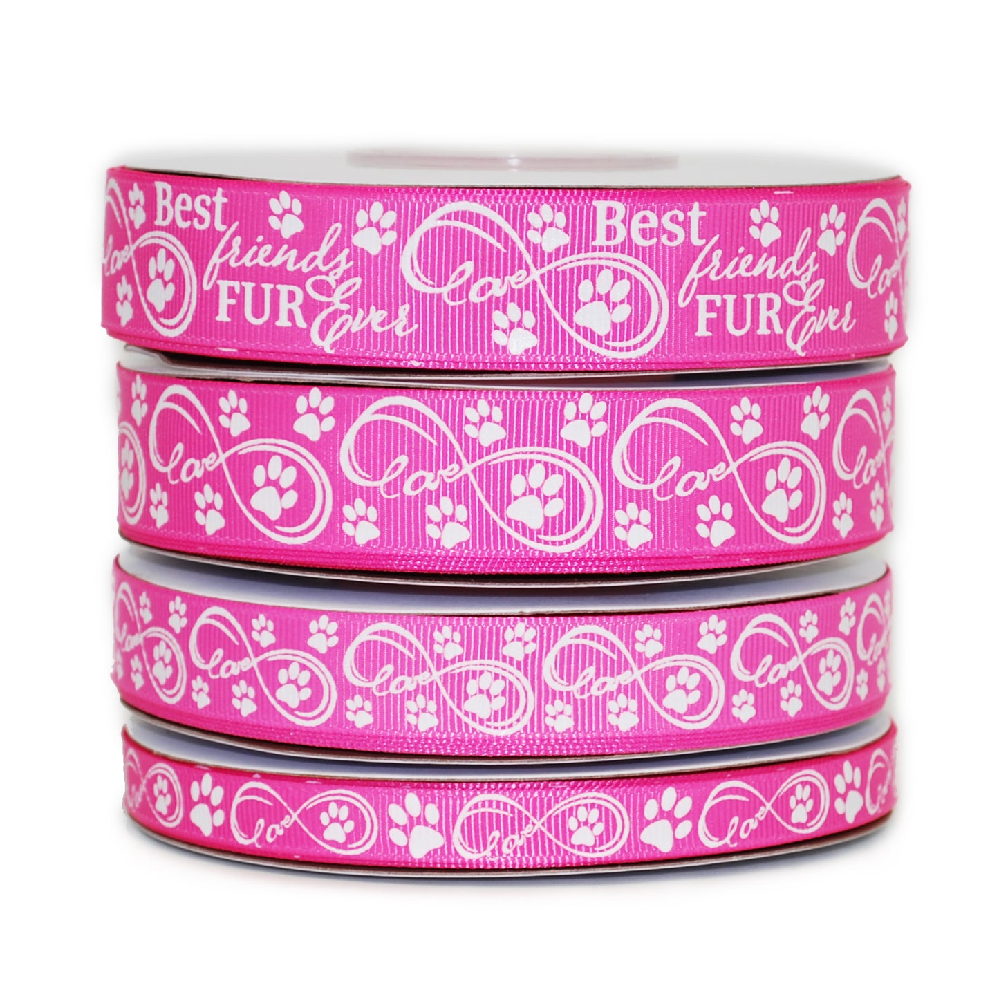 Best Friends Fur Ever Grosgrain Ribbon Collection On Hot Pink