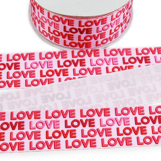  9 Pieces Valentine's Day Decor Ribbons 3/8 Valentines  Grosgrain Kiss Pink Strips Ribbon 3 Yards, Red Heart I Love You Words Craft  Ribbon for Valentines Day Party Holiday Gift Packaging DIY