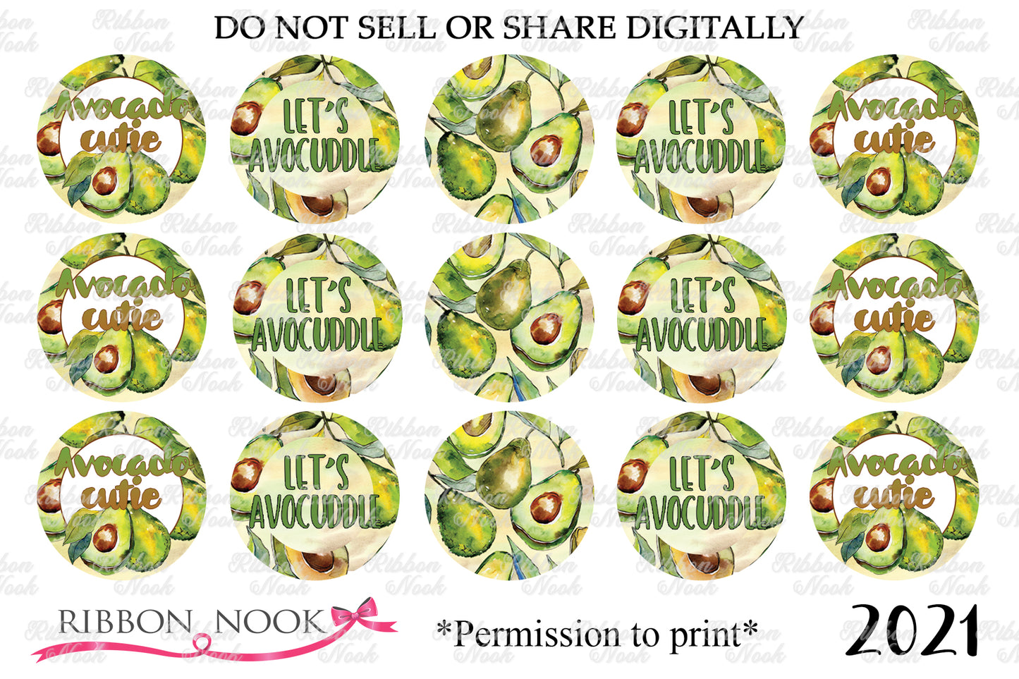Lush Green Avocados Bottle Cap Images
