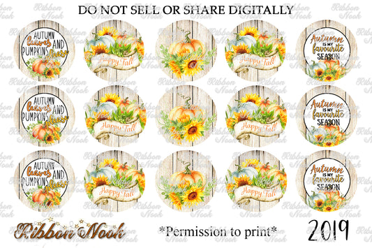 Happy Fall Wood Grain Bottle Cap Images