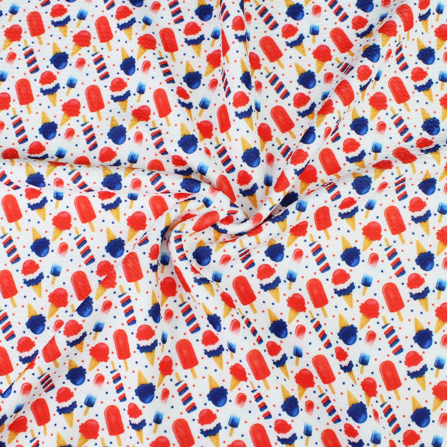Red, White and Blue Ice Cream Bullet Fabric