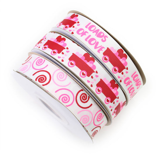 9 Rolls 27 Yards Valentine Ribbons Red Pink Ribbons Love Gnomes Decorative  Grosgrain Ribbons XOXO Heart Dot Valentine's Day Satin Ribbon 3/8 Wide for