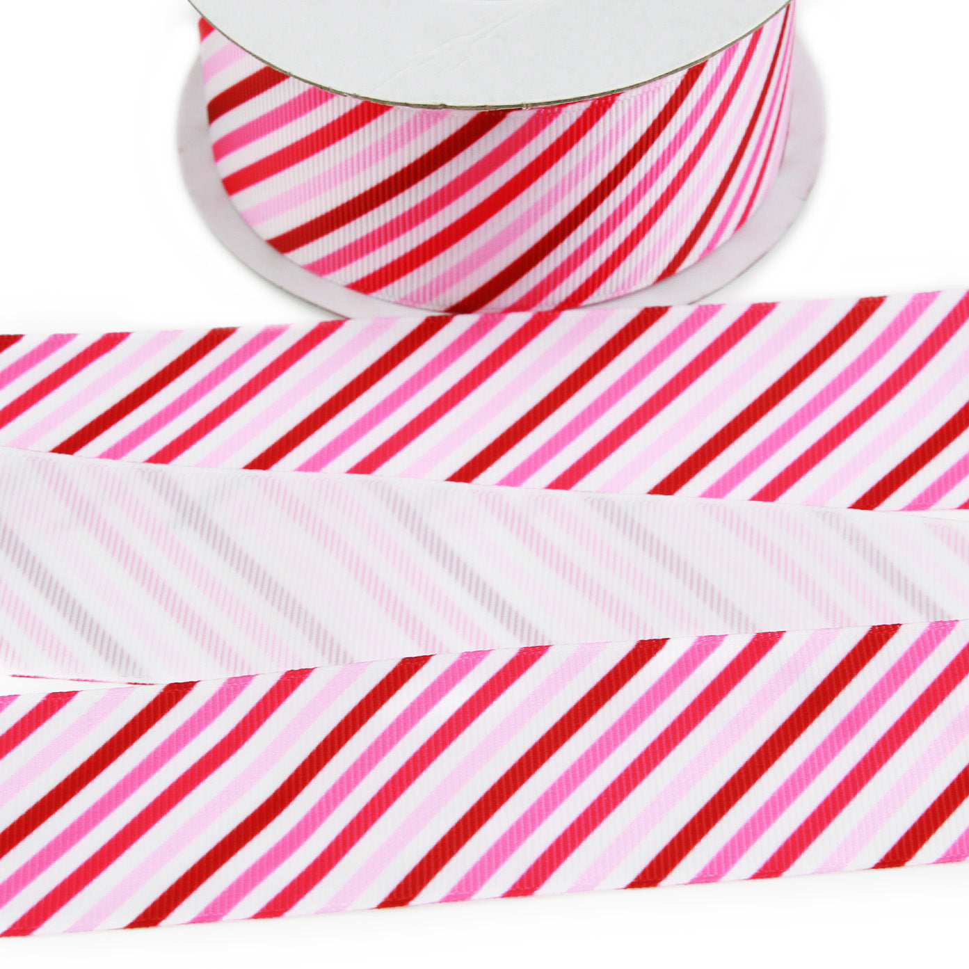Red Pink Stripes Grosgrain Ribbon