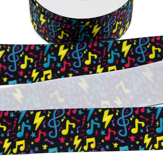 Colorful Music Notes Grosgrain Ribbon