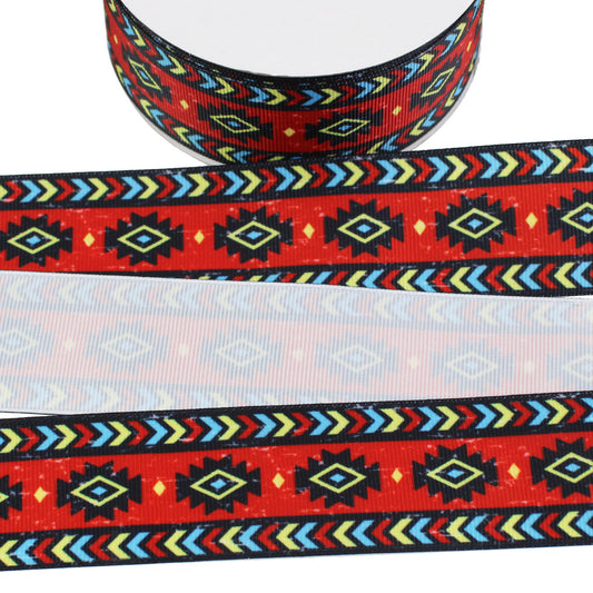 Aztec Pattern Grosgrain Ribbon