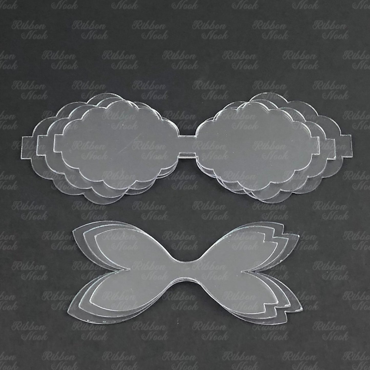 Scalloped Edge With 2 in 1 Tail Plastic Bow Templates
